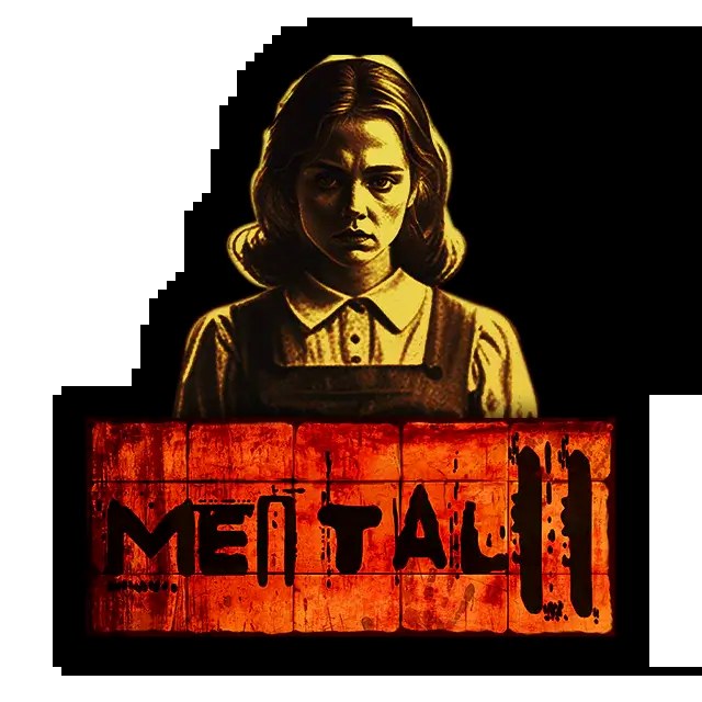 Mental 2 slot game showing asylum-themed symbols on the 3-2-3-2-3 grid with Fire Frames active